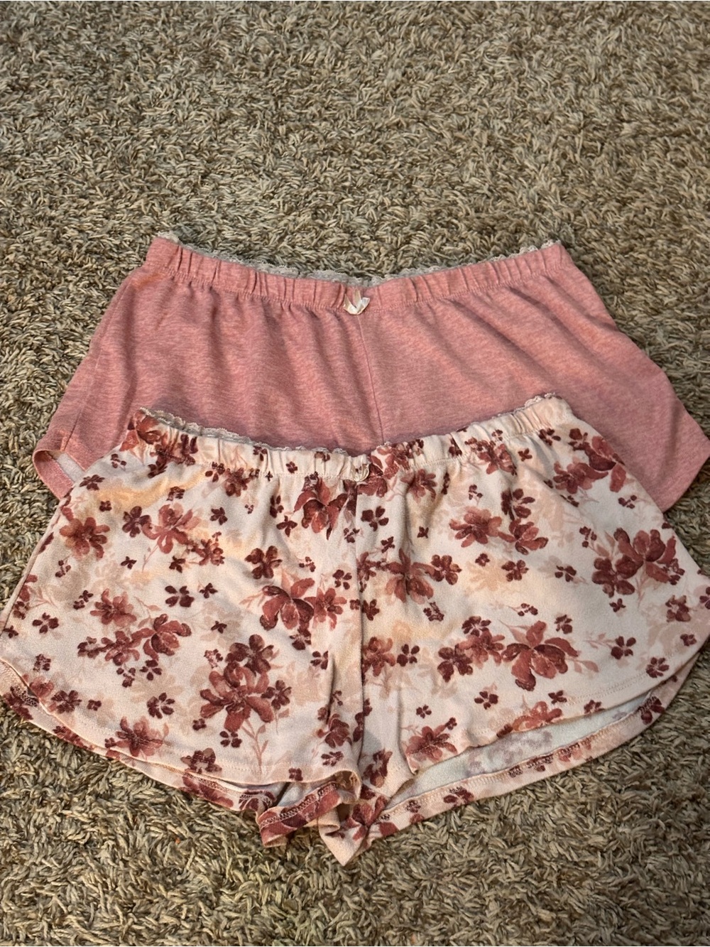 Marilyn Monroe Pink Solid and Pink Floral Sleep Shorts - 2-Pack
